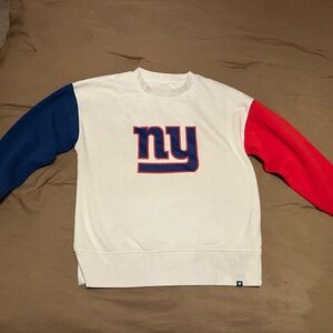 Fanatics White Sweater with Red and Blue Sleeves